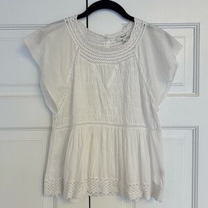 Madewell Flutter Sleeve Cotton Top (sz 2)